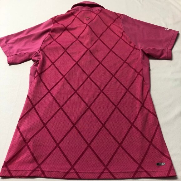 Puma Dry Fit Pink Vented Collared Golf Polo Athletic Top - Picture 4 of 10